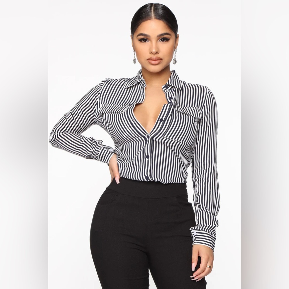 Striped Shirt II - Navy/White (XL-1X)